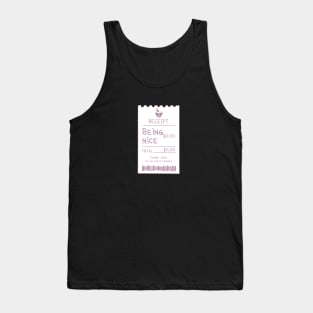 Pink Being Nice Costs $0.00 Receipt Tank Top